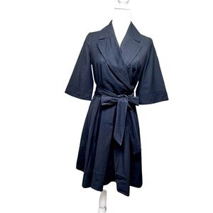 Burberry Black label Black wrap trench nova stitch dress IT 40/ US size 6 small